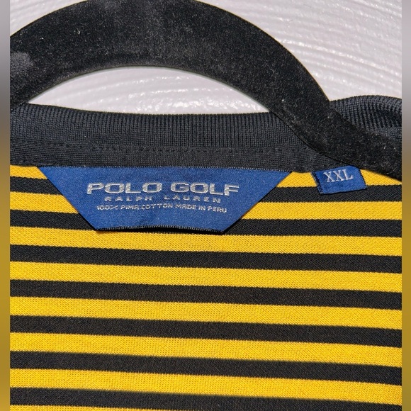 Polo Golf Ralph Lauren Mens Size XXL Yellow Black Stripes Us Open Oakmont - Picture 2 of 6